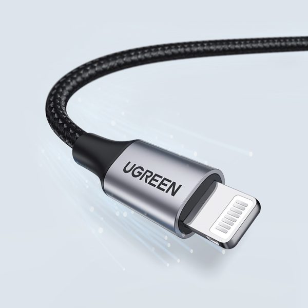 USB-A - iPhone Lightning MFi 2 m pinuma kabelis - melns