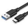 Kabelis USB-A 3.0 - USB-C 3A 2m - melns