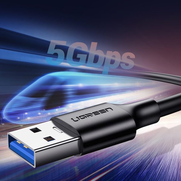 Kabelis USB-A 3.0 - USB-C 3A 2m - melns