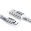 USB-A - iPhone Lightning MFi 2m pinuma kabelis - sudrabs