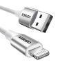 USB-A - iPhone Lightning MFi 1,5 m pītais kabelis - sudrabs