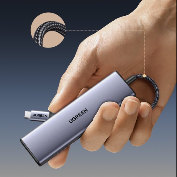 USB-C centrmezgla adapteris - 3x USB-A 3.0 / HDMI / VGA / RJ45 / SD / TF karšu lasītājs / USB-C PD - pelēks