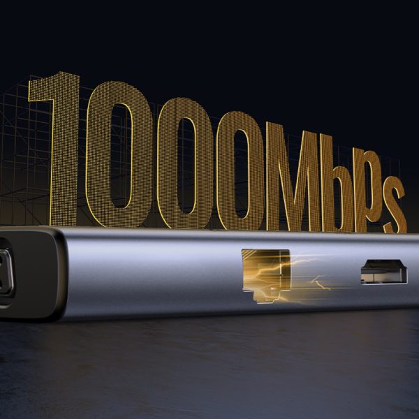 USB-C centrmezgla adapteris - 3x USB-A 3.0 / HDMI / VGA / RJ45 / SD / TF karšu lasītājs / USB-C PD - pelēks