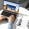 USB-C centrmezgla adapteris - 3x USB-A 3.0 / HDMI / VGA / RJ45 / SD / TF karšu lasītājs / USB-C PD - pelēks