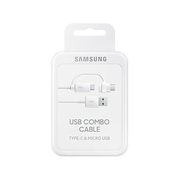 Samsung Combo USB-A - micro USB un USB-C kabelis 1,5 m - balts