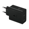 Samsung strāvas adapteris Duo 2x USB-C 50W sienas lādētājs - melns