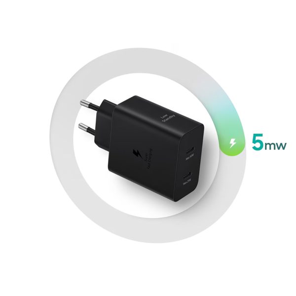 Samsung strāvas adapteris Duo 2x USB-C 50W sienas lādētājs - melns