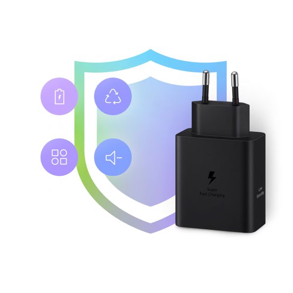 Samsung strāvas adapteris Duo 2x USB-C 50W sienas lādētājs - melns