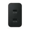 Samsung strāvas adapteris Duo 2x USB-C 50W sienas lādētājs - melns