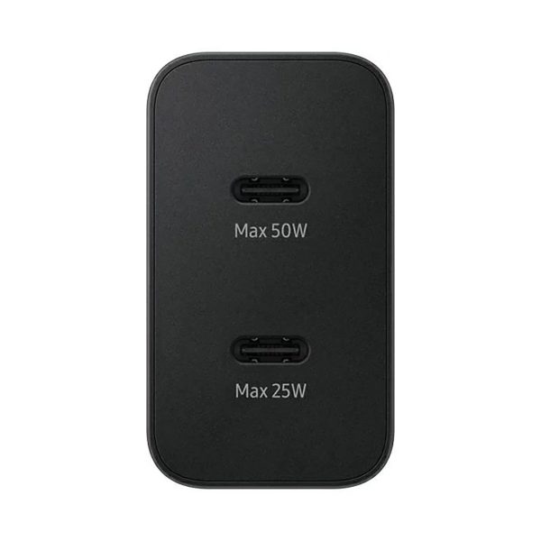 Samsung strāvas adapteris Duo 2x USB-C 50W sienas lādētājs - melns