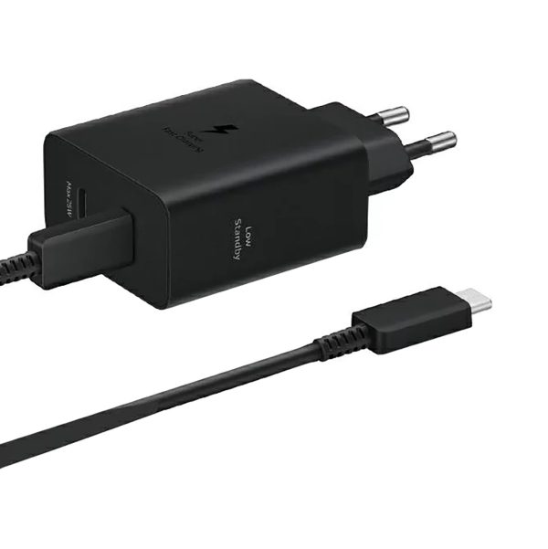 Samsung strāvas adapteris Duo 2x USB-C 50W sienas lādētājs - melns
