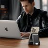 Magnētiskā maka MagSafe karšu maciņš ar statīvu - melns