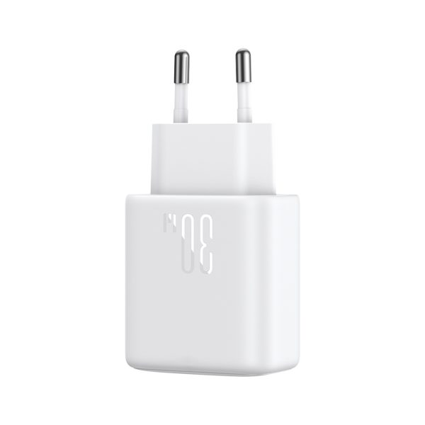 USB-C PD 30W QC SFC sienas lādētājs - balts
