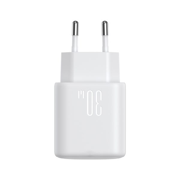USB-C PD 30W QC SFC sienas lādētājs - balts