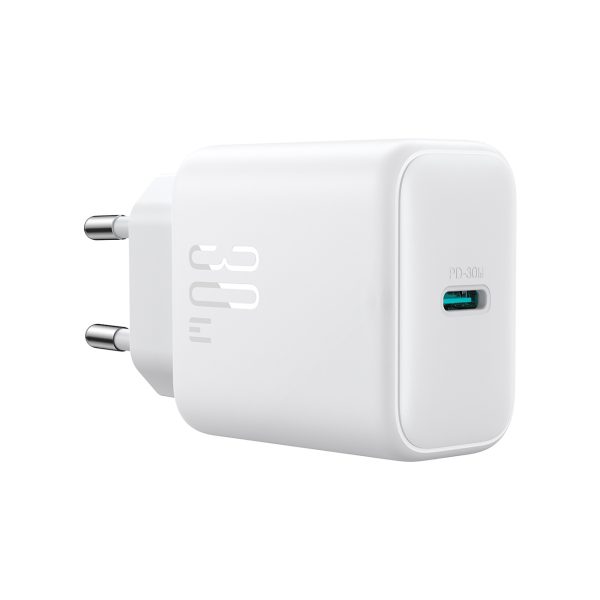 USB-C PD 30W QC SFC sienas lādētājs - balts