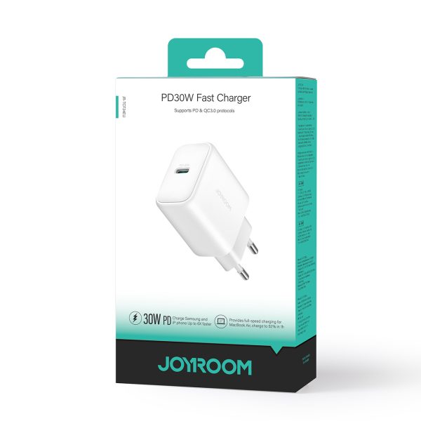 USB-C PD 30W QC SFC sienas lādētājs - balts