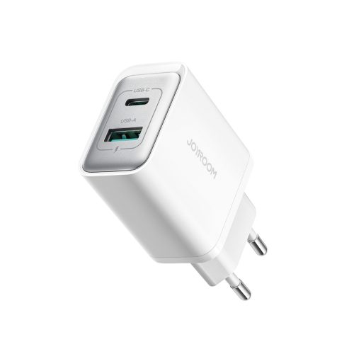USB-C - USB-A 30W PD sienas lādētājs - balts