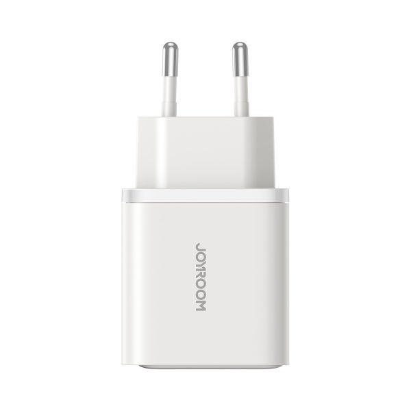 USB-C - USB-A 30W PD sienas lādētājs - balts