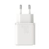 USB-C - USB-A 30W PD sienas lādētājs - balts