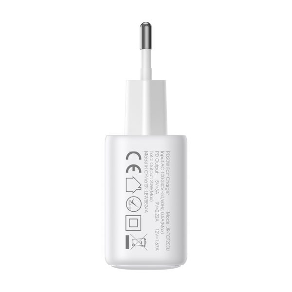 2x USB-C 20W PD QC 3.0 sienas lādētājs - balts