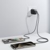 USB-C un USB-A 25 W SFC PPS PD sienas lādētājs — melns