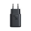 USB-C un USB-A 25 W SFC PPS PD sienas lādētājs — melns