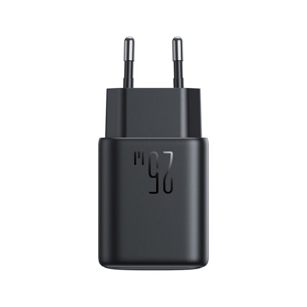 USB-C un USB-A 25 W SFC PPS PD sienas lādētājs — melns