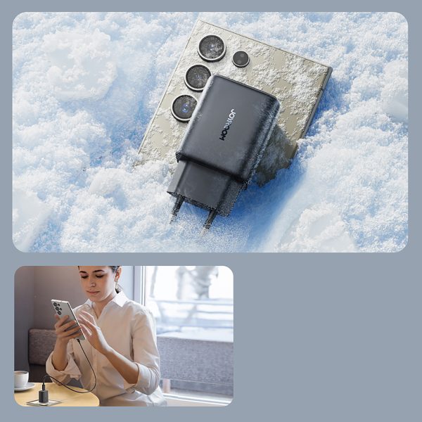 USB-C 25W SFC PPS PD sienas lādētājs - melns