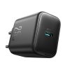 USB-C 25W SFC PPS PD sienas lādētājs + 1m USB-C kabelis - melns