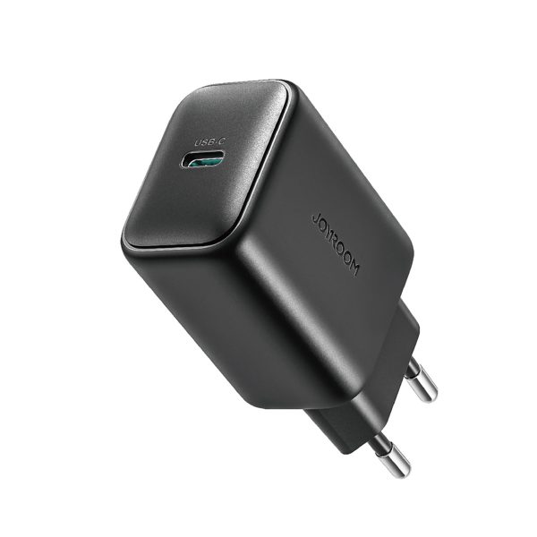 USB-C 25W SFC PPS PD sienas lādētājs + 1m USB-C kabelis - melns