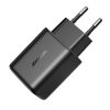 USB-C 25W SFC PPS PD sienas lādētājs + 1m USB-C kabelis - melns
