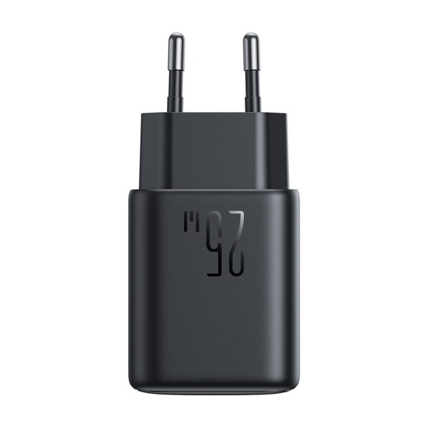 USB-C 25W SFC PPS PD sienas lādētājs + 1m USB-C kabelis - melns