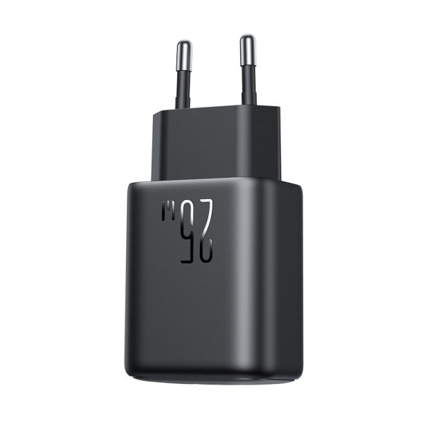 USB-C 25W SFC PPS PD sienas lādētājs + 1m USB-C kabelis - melns