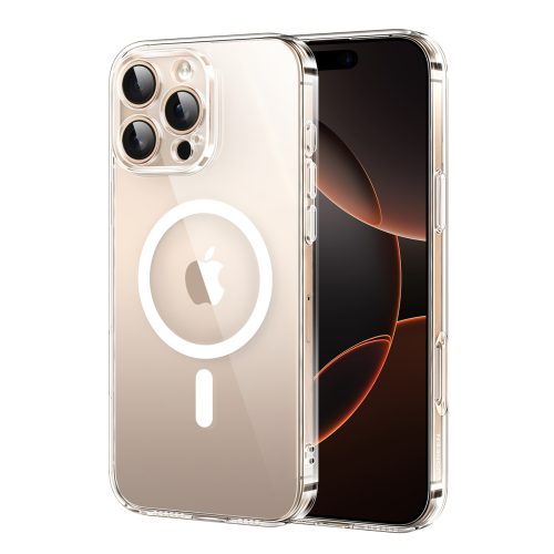 Elegants, caurspīdīgs magnētiskais iPhone 16 Pro Max maciņš - caurspīdīgs