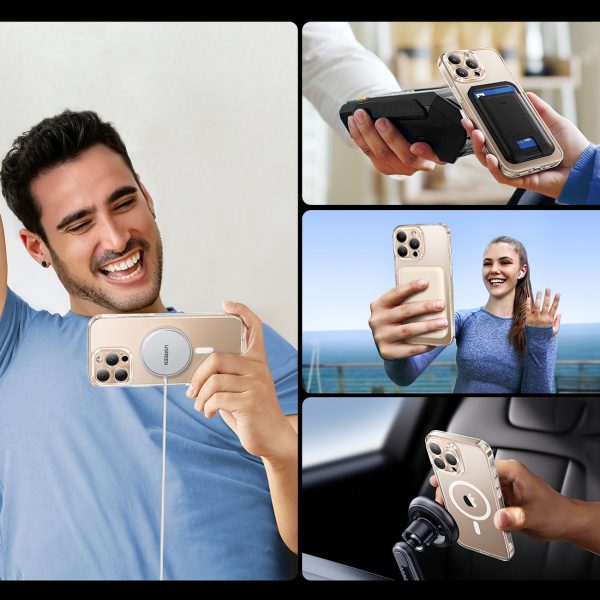 Elegants, caurspīdīgs magnētiskais iPhone 16 Pro Max maciņš - caurspīdīgs