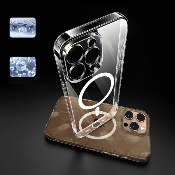 Elegants, caurspīdīgs magnētiskais iPhone 16 Pro Max maciņš - caurspīdīgs