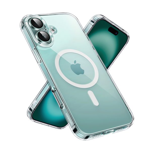 Elegants, caurspīdīgs magnētisks iPhone 16 Plus vāciņš - caurspīdīgs