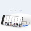 USB-C (vīriešu) - USB-A (sieviešu) adapteris ar aukliņas cilpu - sudrabs