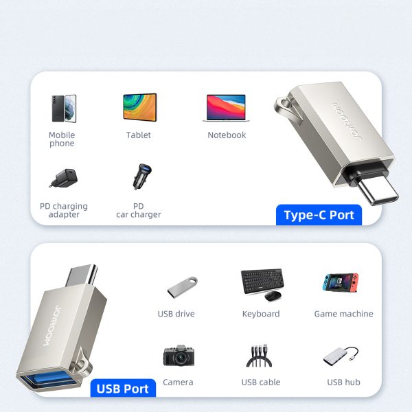 USB-C (vīriešu) - USB-A (sieviešu) adapteris ar aukliņas cilpu - sudrabs