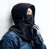 Āra balaklava ar vēja necaurlaidīgu, ūdensnecaurlaidīgu flīsa audumu - melna