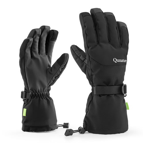Ūdensizturīgi slēpošanas cimdi ar skārienekrānu Finger Style tālrunim, M izmērs - melni