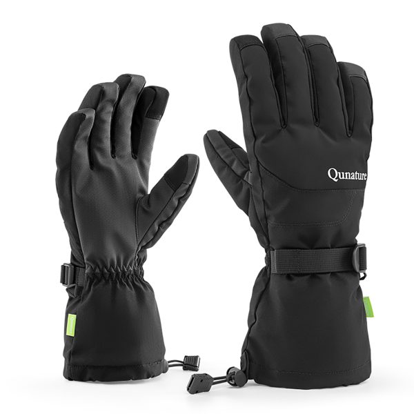Ūdensizturīgi slēpošanas cimdi ar skārienekrānu Finger Style tālrunim, M izmērs - melni
