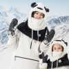 Panda Heat bērnu slēpošanas cimdi bez pirkstiem S izmērs - melni/balti