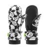 Panda Heat bērnu slēpošanas cimdi bez pirkstiem S izmērs - melni/balti