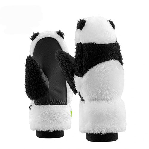 Panda slēpošanas cimdi bērniem un pieaugušajiem S izmērs - melni/balti