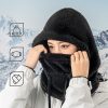 Silta kažokādas balaklava ziemas slēpošanai Arctic Velvet L izmērs - melna