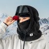 Silta kažokādas balaklava ziemas slēpošanai Arctic Velvet L izmērs - melna
