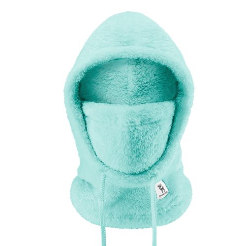 Silta kažokādas balaklava ziemas slēpošanai Arctic Velvet M izmērs - piparmētru