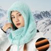 Silta kažokādas balaklava ziemas slēpošanai Arctic Velvet L izmērs - piparmētru