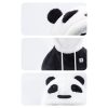 Silta ziemas balaklava no Panda kažokādas bērniem un pieaugušajiem L izmērs - melna/balta